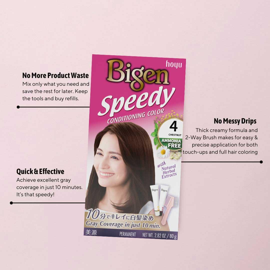 Bigen Speedy Conditioning Color Refill: 4 Chestnut - 3 Pack