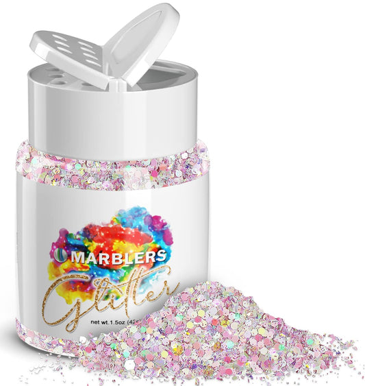 MARBLERS Holographic Glitter [Mixed Pink] 1.5oz (42g) | Chunky | Non-Toxic, Vegan, Cruelty-Free | Face, Body, Eyeshadow, Hair, Festival, Party Makeup
