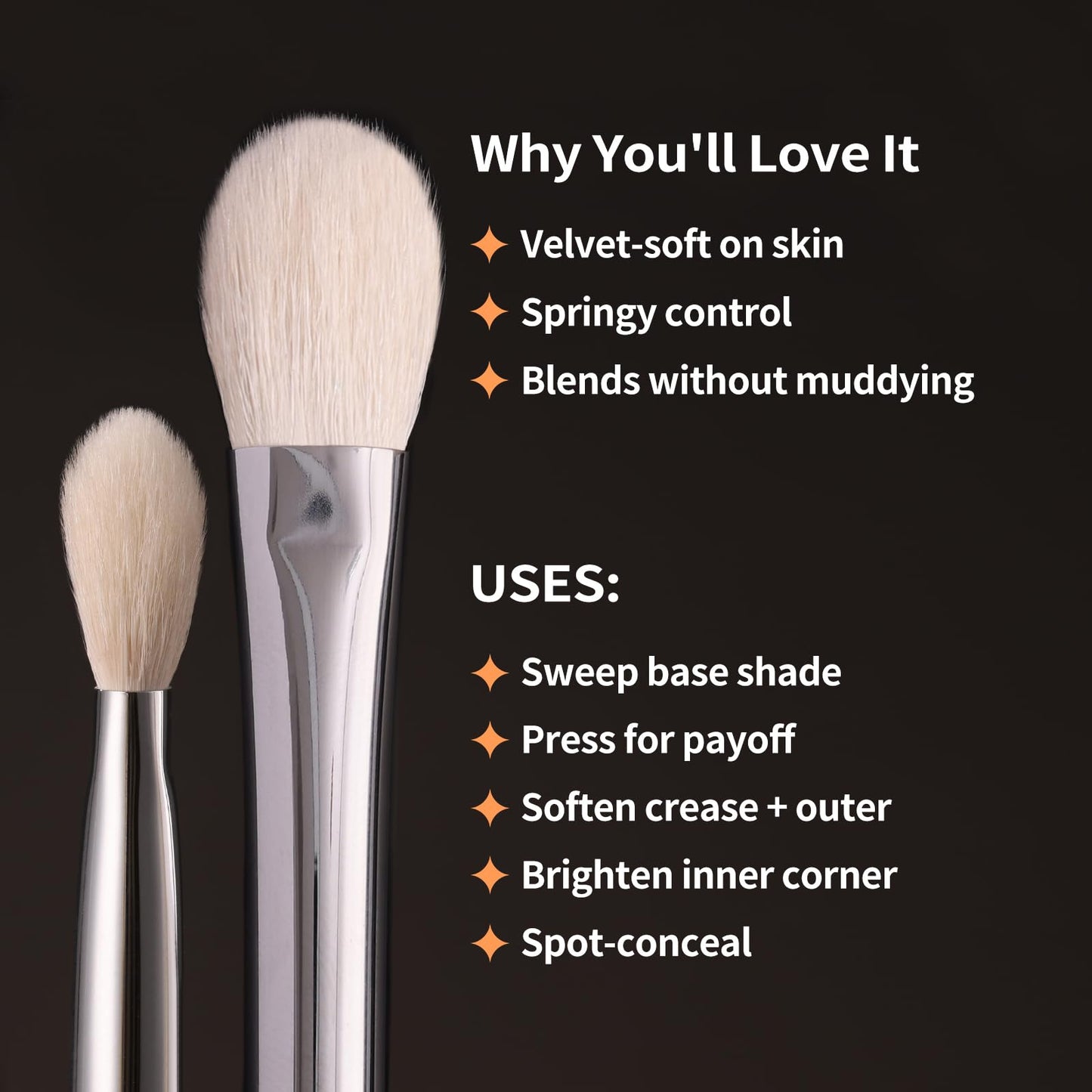 Albeaut Eyeshadow Brush, Eye Makeup Brush Even Eyeshadow Applicators Soft Natural Hair Bristles for Flawless Smudge, Multi-task for spot conealing