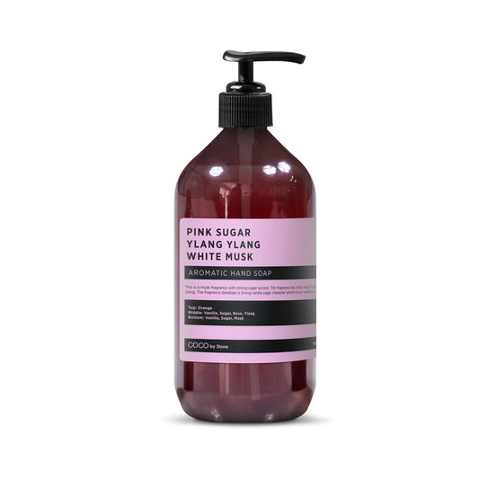 COCO by Stone 16oz Hand Soap (Pink Sugar | Ylang Ylang | White Musk Inspired by VS) - Vegan Castile Soap with Soft Lather and Lasting Sweet Floral
