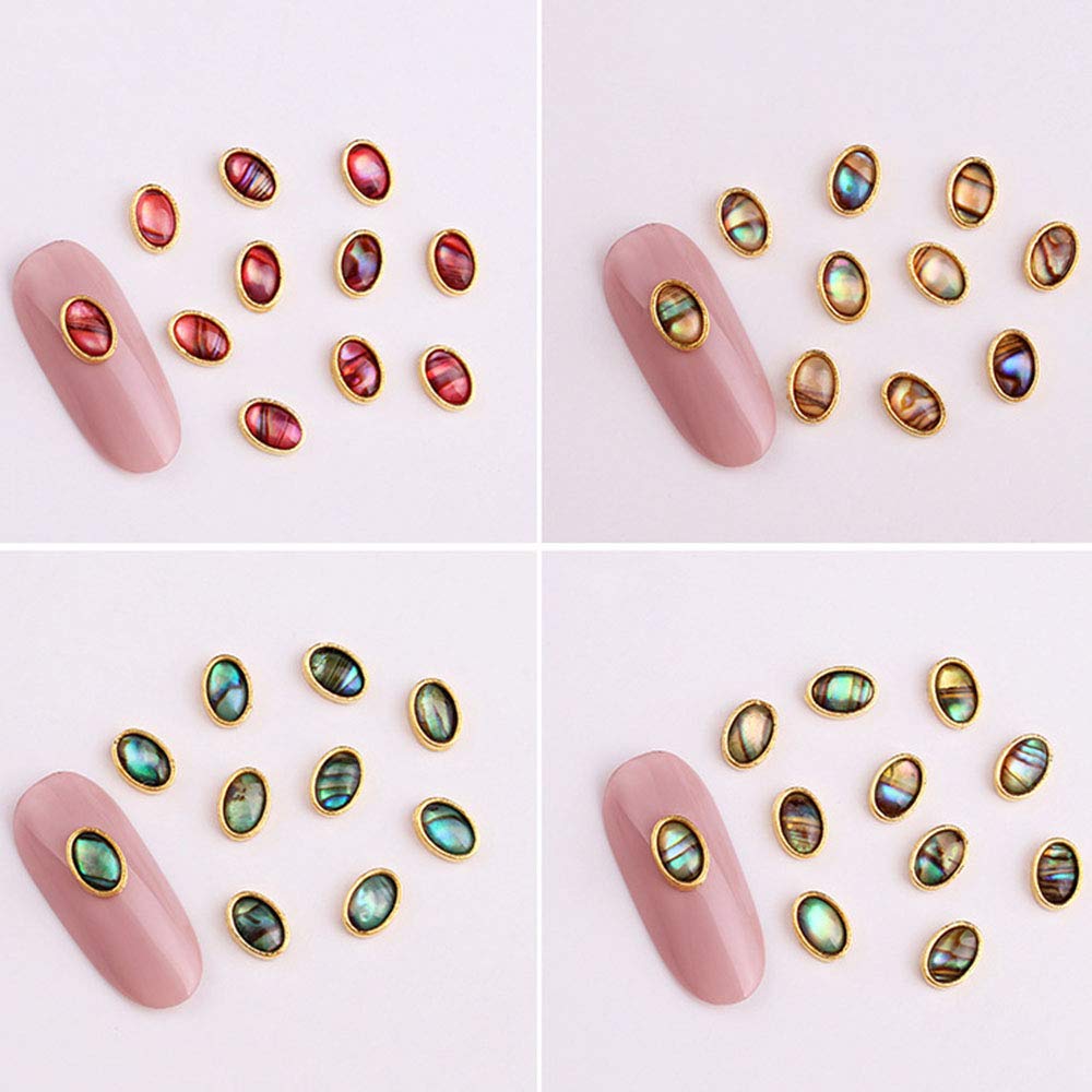 10pcs Japanese Ultra-thin Shell Alloy Gold Edging Nail Ornament DIY Nail Art Decorations Shiny Manicure Accessories 3D Nail Jewelry(07) Beauty & Personal Care GOUDAI