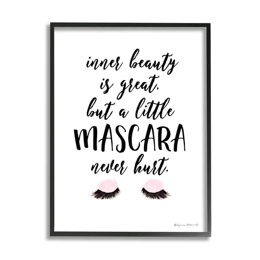Stupell Industries A Little Mascara Never Hurt Phrase Glam Lashes