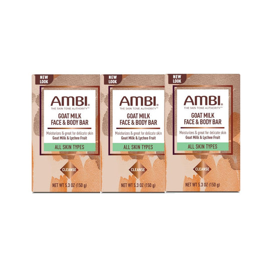 Ambi Goat Milk Face & Body Bar, Moisturizing Formula for All Skin Types, Gentle Enough for Delicate Skin, Fragrance-Free, Hypoallergenic