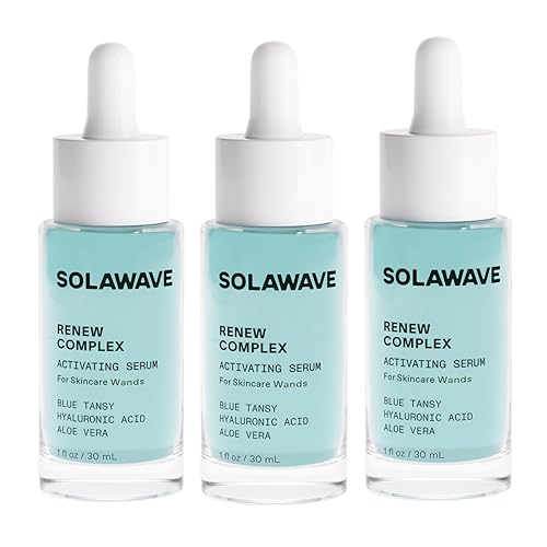 Solawave Renew Complex Red Light Therapy Activation Serum for Face & Neck | Pairs with LED Facial Wand Device | Hydrates & Plumps the Skin | Blue