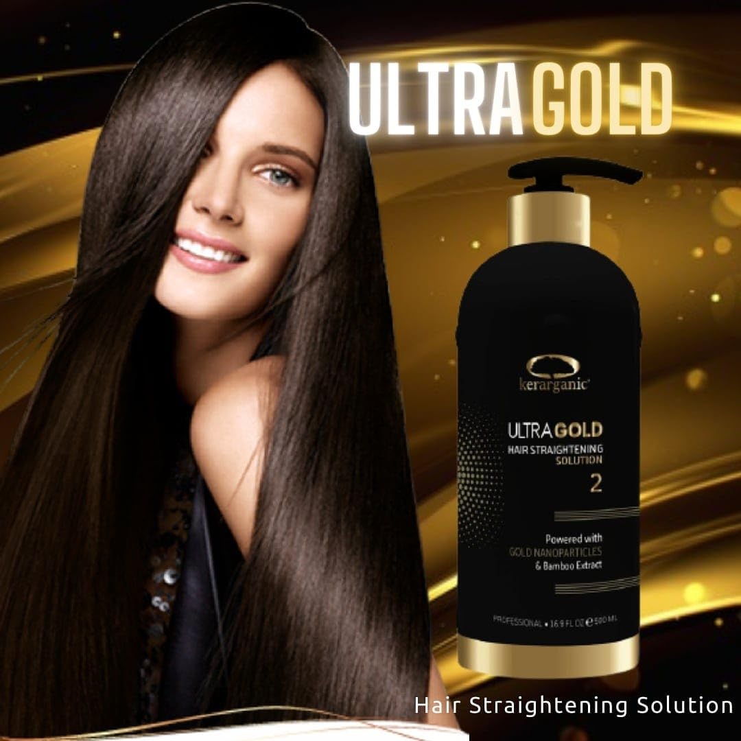 ULTRA GOLD - PROFESSIONAL BRAZILIAN KERATIN TREATMENT BUNDLE (Detox Shampoo 500ml + Keratin Treatment 500ml + Mask 500ml)
