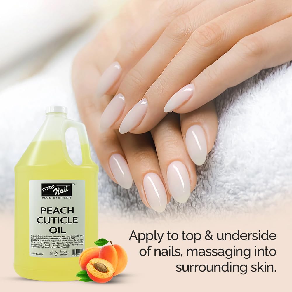 PRO NAIL - Cuticle Revitalizing Oil for Nails, Peach, 128 Oz - Professional Strength, Pedicure and Manicure - Moisturizes and Strengthens Nails