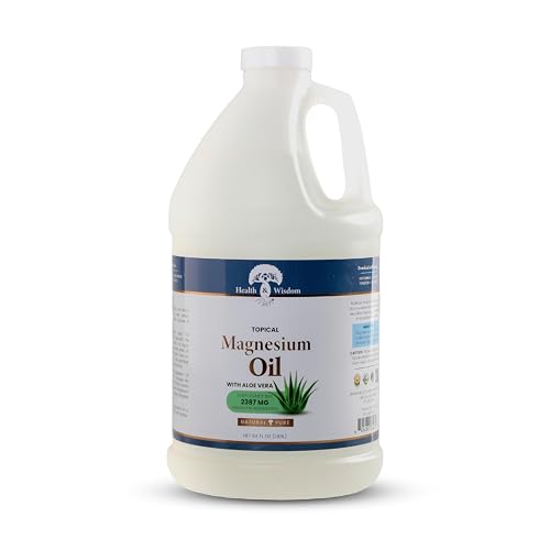 Health & Wisdom Pure Magnesium Oil with Aloe Vera - Topical Muscle & Joint Relief- Natural and Pure USP Grade Extra Strength Magnesium - Enhanced