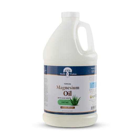 Health & Wisdom Pure Magnesium Oil with Aloe Vera - Topical Muscle & Joint Relief- Natural and Pure USP Grade Extra Strength Magnesium - Enhanced Beauty & Personal Care Health and Wisdom