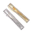 Gold & Silver Crystal Metal Alligator & Duckbill Hair Clips - Rhinestone Stylish Barrettes with Teeth - Hair Pins & Bobby Pins - Slide for Women