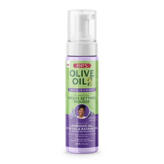 ORS Olive Oil Braidzone Braid Setting Mousse with Lavender, Acai & Batana Oil 7 Ounces
