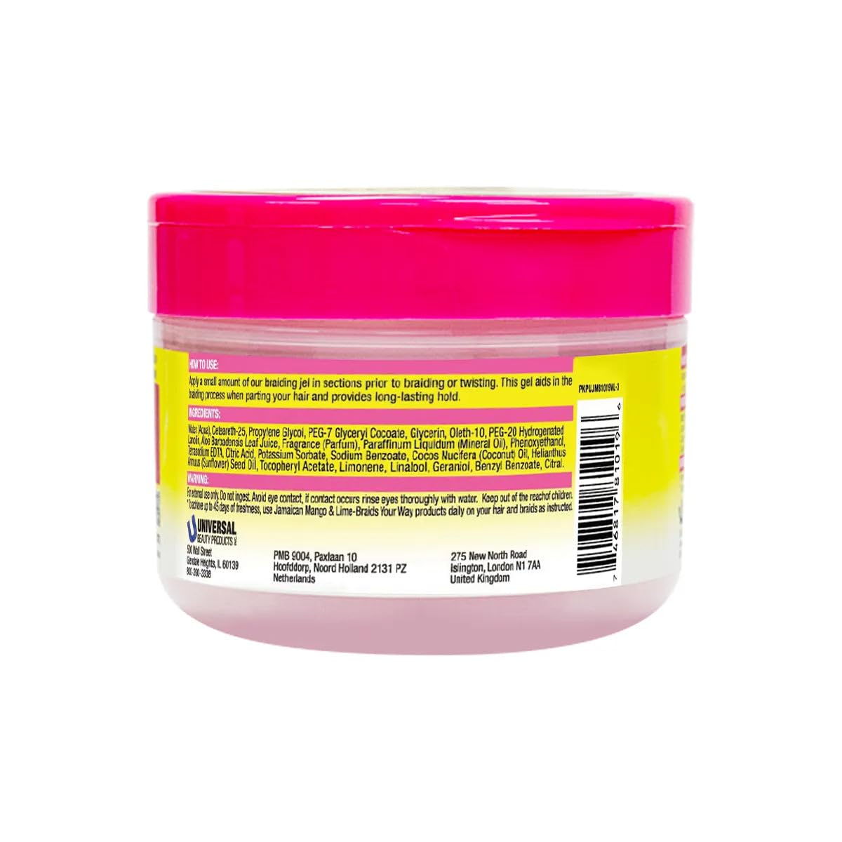 Jamaican Mango & Lime Braids Your Way Extra Hold & Easy Braid Jel - Non-Flaking Gel for Braids, Twists & Locs - Smooths Edges, Controls Frizz, Adds