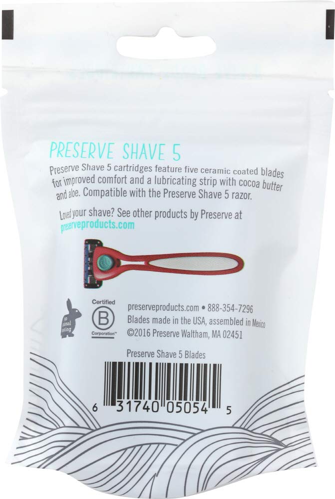 Preserve Shave 5 Replacement Blades, 4 Count per Pack - 6 per case. Beauty and Personal Care Preserve