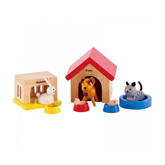 Hape Family Pets Wooden Dollhouse Animal Set