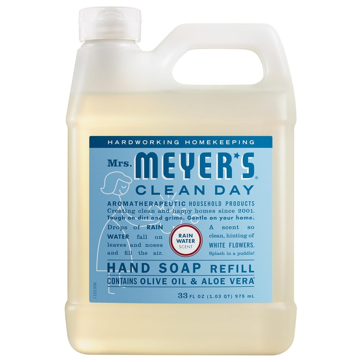 Mrs. MEYER'S CLEAN DAY Hand Soap Refill Scent Variety Pack 2 CT (Lemon Verbena + Rain Water)