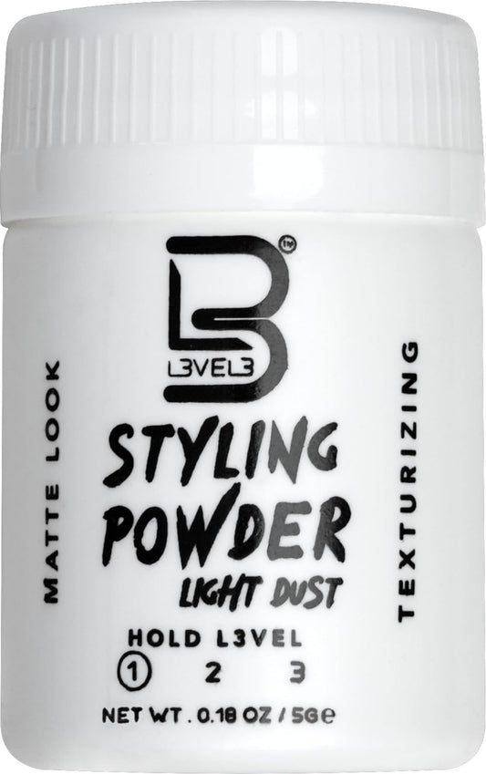 Level 3 Travel Styling Powder - 0.18 oz Lightweight Hair Powder for a Natural Look - Perfect for Men on the Go