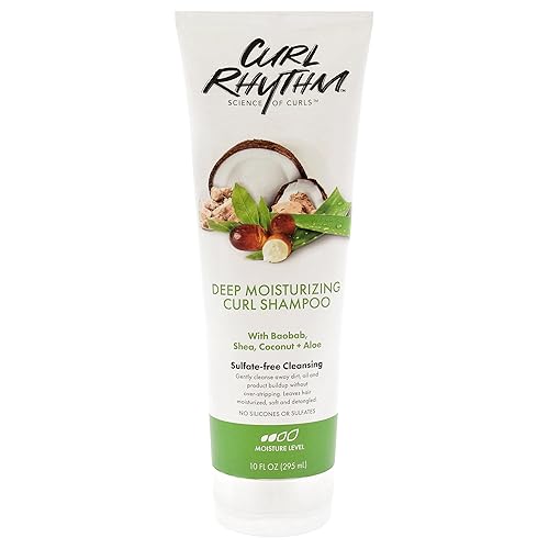 Curl Rhythm Deep Moisturizing Curl Shampoo - Curly Hair Shampoo for Hydration - With Shea Butter and Coconut - Silicone and Sulfate Free - 10 oz
