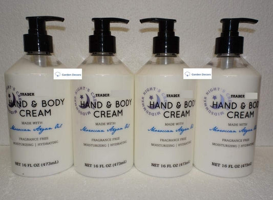 Moroccan Trader Joe's Hand & Body Cream Argan Oil 16fl oz 473ml (Pack of Four)