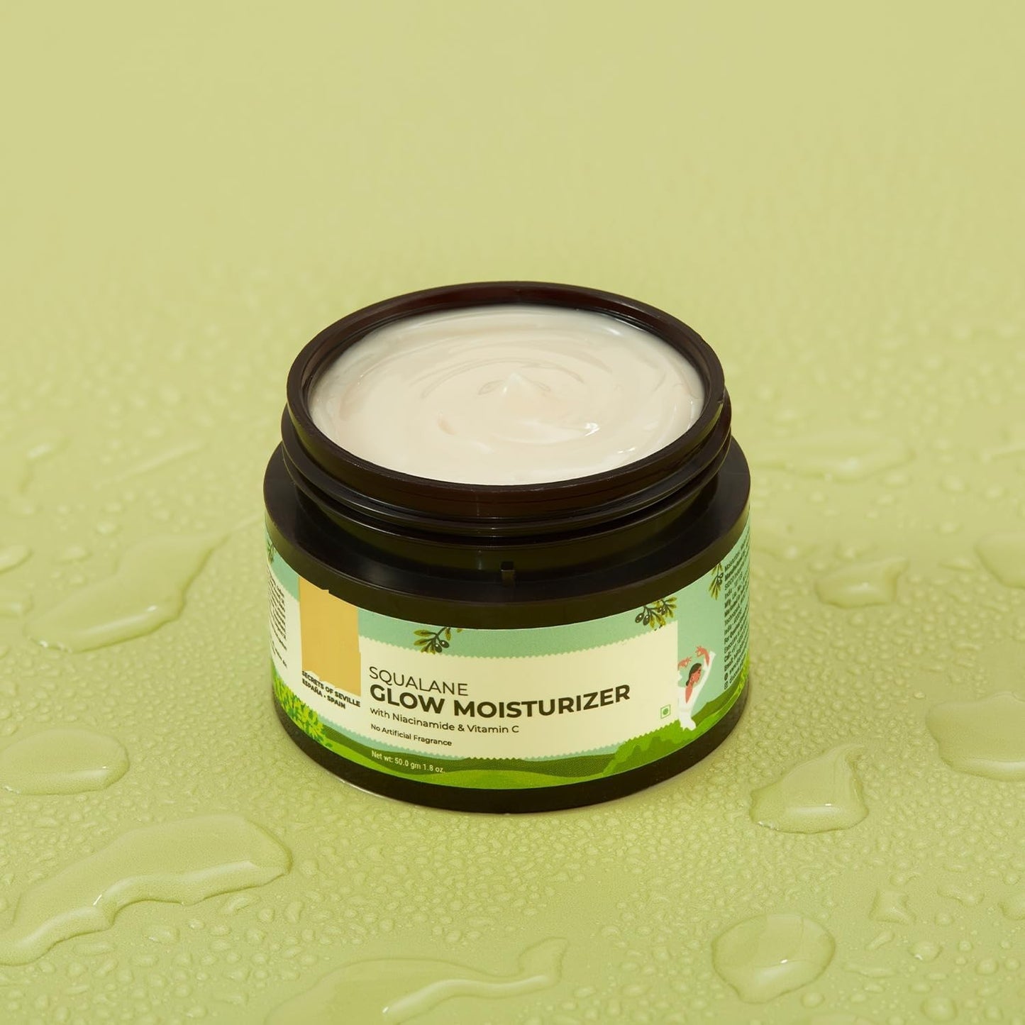 SENTA Squalane (Plant) Glow Moisturizer for face with Niacinamide & Vitamin C | Moisturizer for dry skin hydration | Face moisturizer with vitamin c