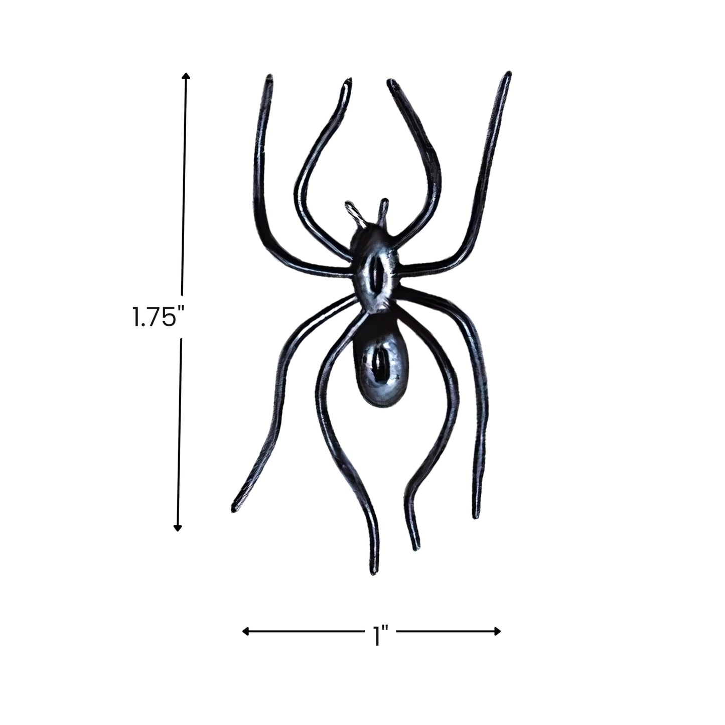 Clip On Realistic Black Plastic Spiders - 1.75" x 1" (Pack of 24) - Perfect for Party Decor & Halloween Pranks, Creepy Crawly Fun