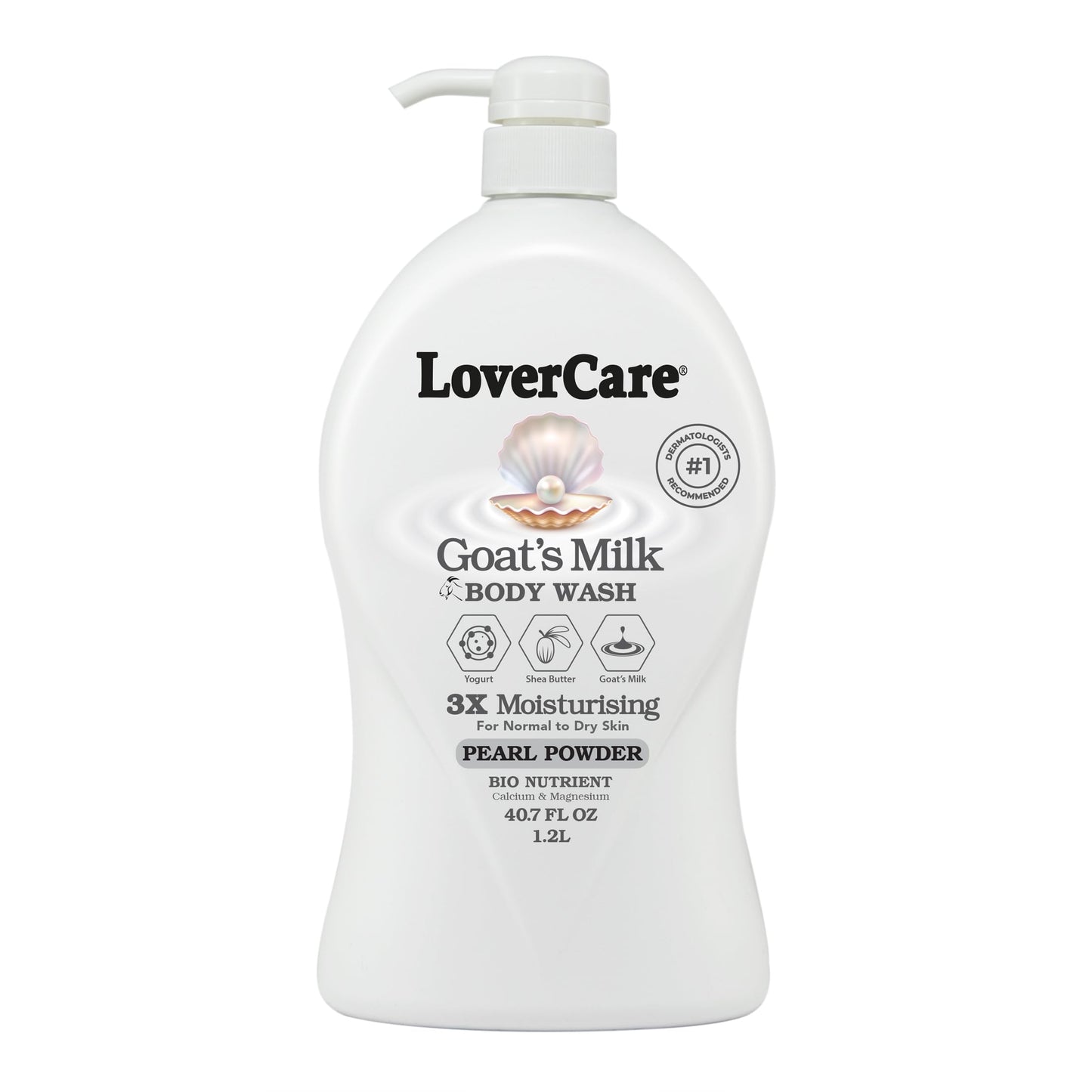 Lovercare goat's milk body wash shower cream Pearl Powder 40.7 oz (1200ml)