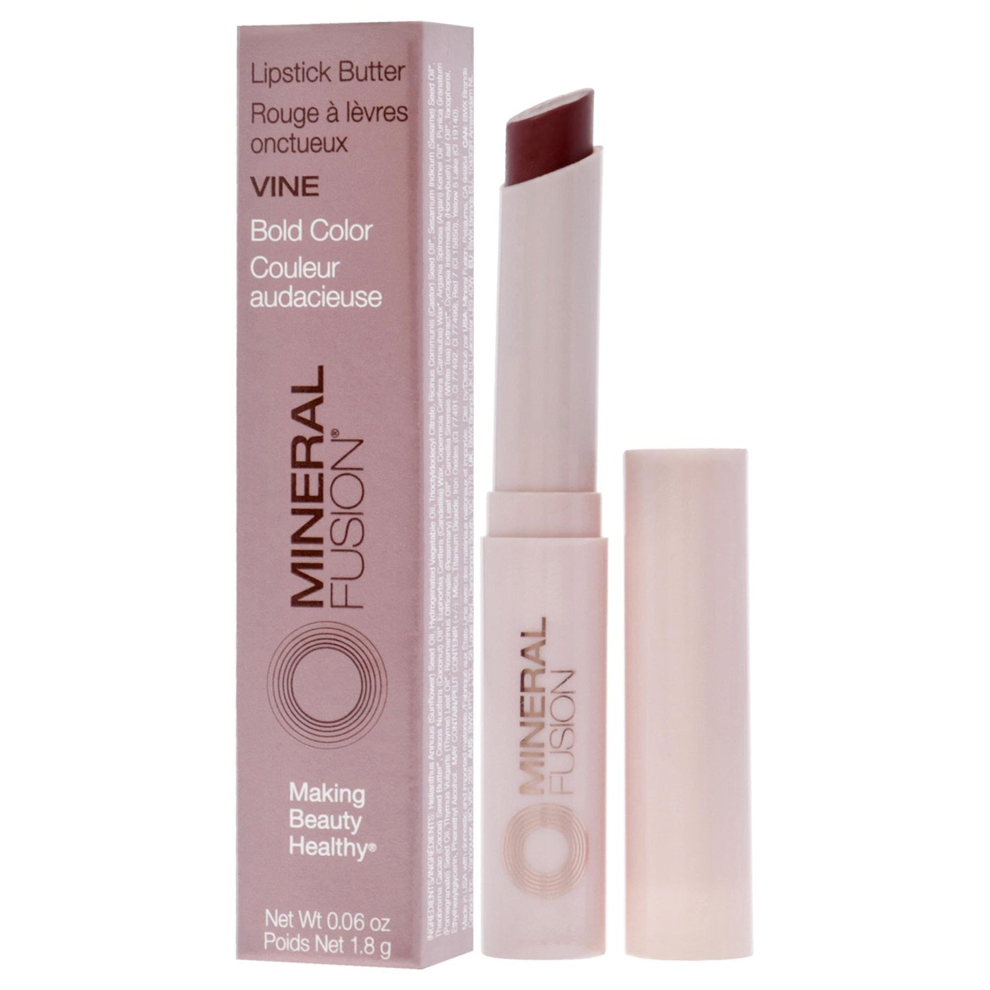 Mineral Fusion, Lipstick Butter Vine, 0.06 Ounce