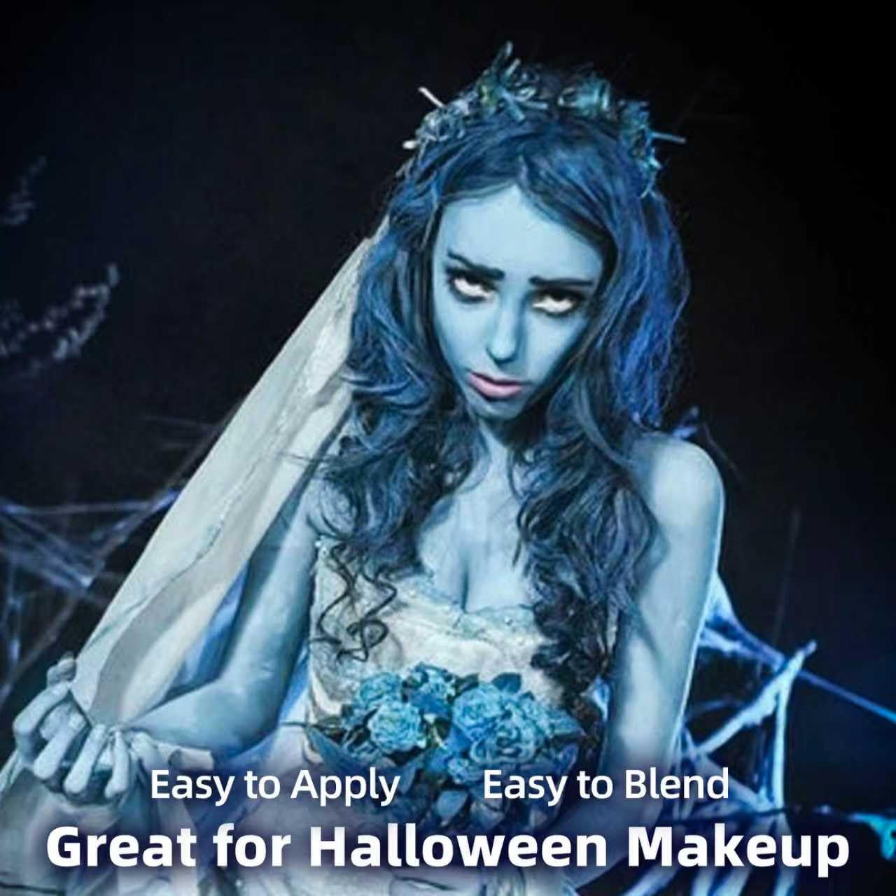 Halloween Sally Makeup Kit, Corpse Bride Corpse Bride Face Painting Kit, Sally Face Costume Women Cosplay, for Halloween Dress Up, Party