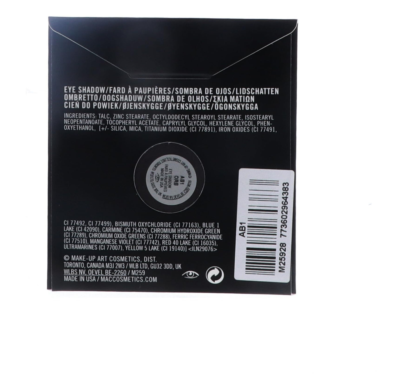 Mac Eyeshadow Pro Palette Refill-orb, Blendable Powder, Unisex