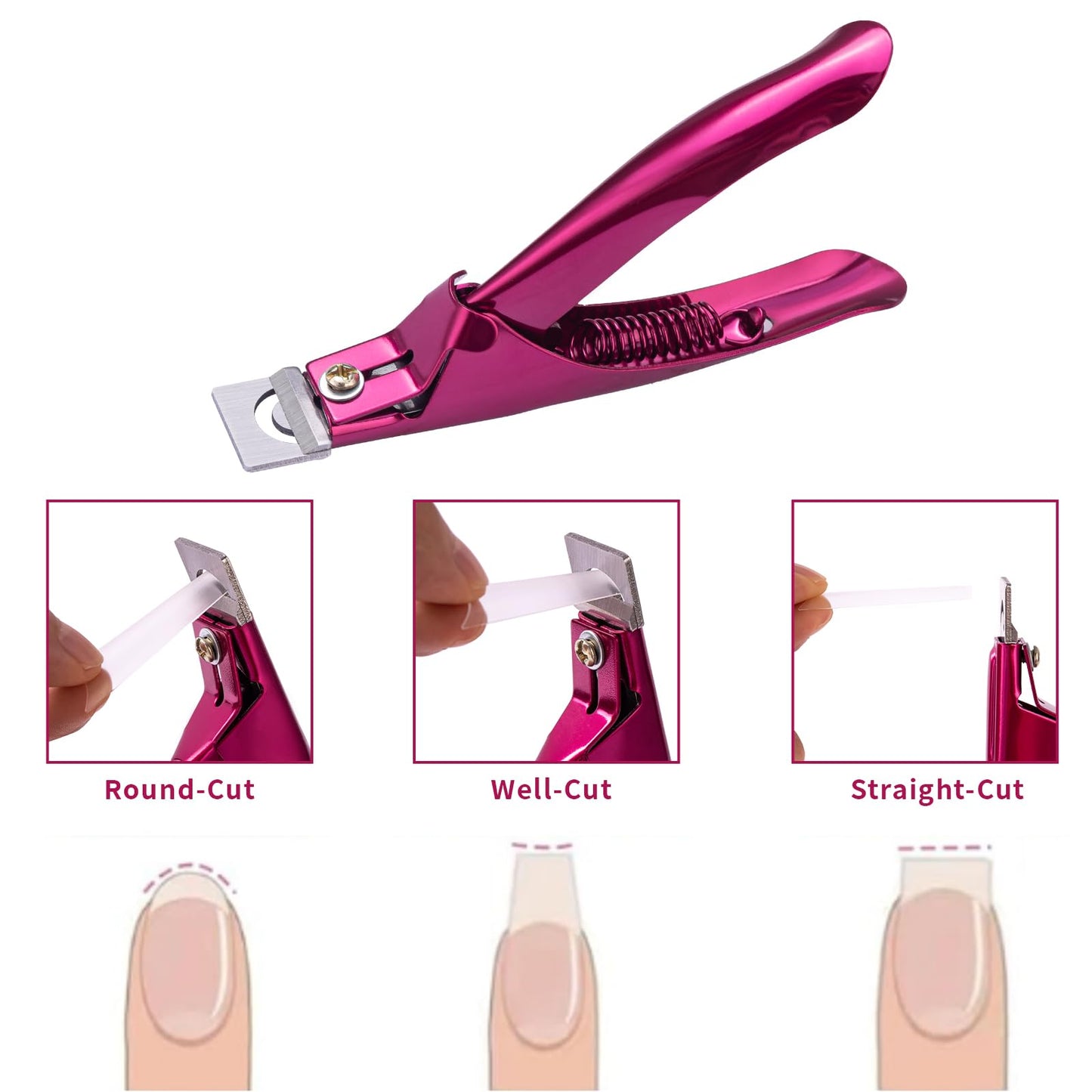 Acrylic Nail Cutter with Magnet Sizer & Length Measurement,Adjustable Stainless Nail Trimmer for Salon Home Nail Art, Professional Nail Clippers Beauty and Personal Care Scartink
