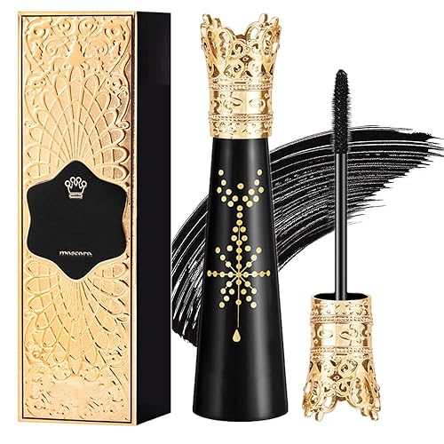 4D Silk Fiber Lash Mascara Waterproof, Liquid Lash Extension Crown Mascara Black Volume and Length, Long Lasting, Thickening & Lengthening, All Day