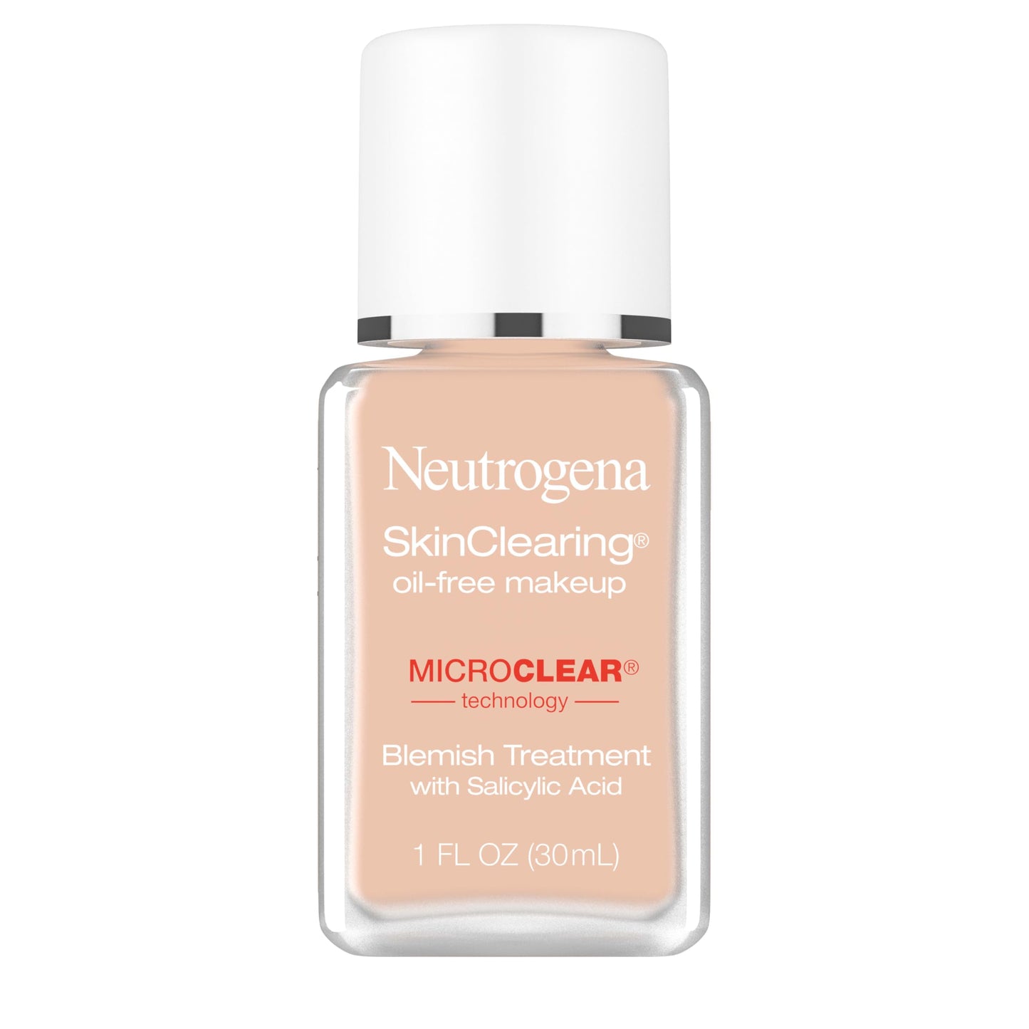 Neutrogena SkinClearing Oil-Free Acne and Blemish Fighting Liquid Foundation with.5% Salicylic Acid Acne Medicine, Shine Controlling Makeup for Acne