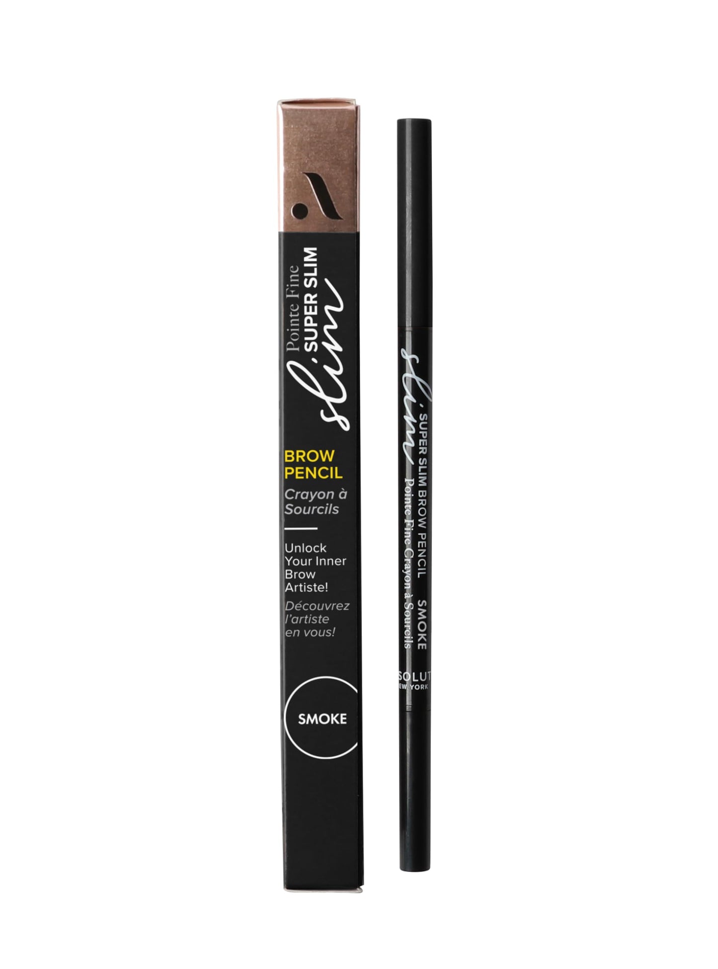 Absolute New York Super Slim Brow Pencil, Fine Point, Dual Ended, Fade Resistant and Long Lasting (Smoke)