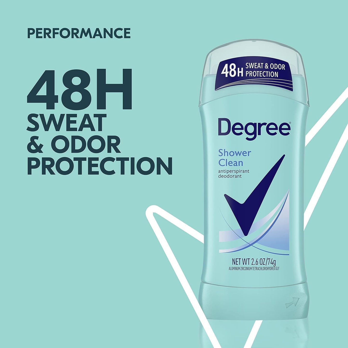 Degree Women Anti-Perspirant Deodorant Invisible Solid,Twin Pack, Shower Clean 2.6 oz (Pack of 3) Beauty and Personal Care Degree