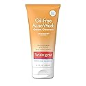 Neutrogena Oil-Free Acne Face Wash Cream Cleanser with 2% Salicylic Acid Acne Treatment, Non-Comedogenic & Gentle Daily Facial Cleanser for Acne-Prone