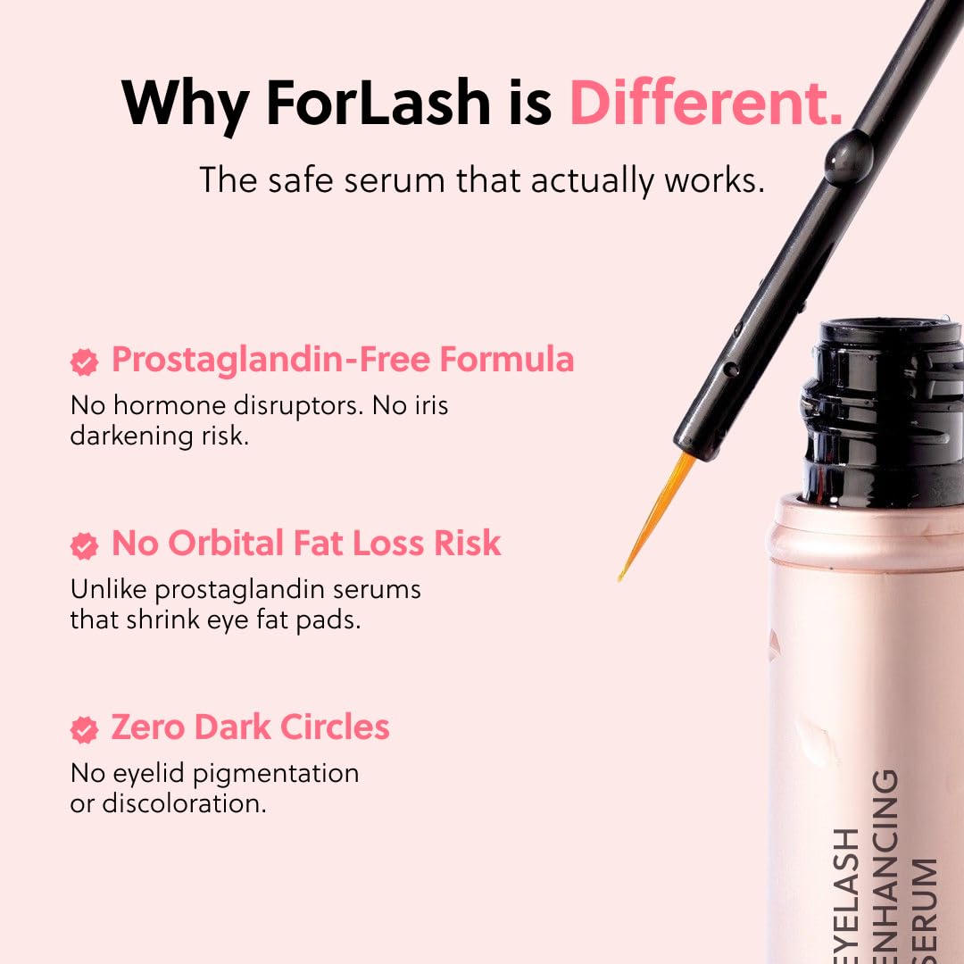 ForLash by ForChics: 2 Pack Ultimate Eyelash Hormone-Free Growth Serum for Enhanced Fuller, Thicker, Longer Lashes - Regrowth Booster, Organic Beauty and Personal Care Forchics