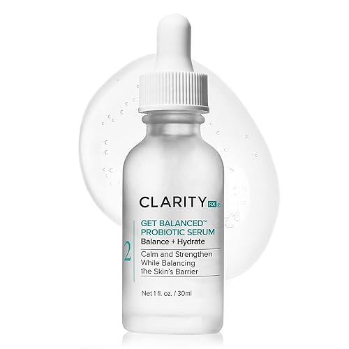 ClarityRx Get Balanced Probiotic Hydrating Face Serum, Natural Plant-Based Skin-Balancing Treatment with Hyaluronic Acid & Antioxidants for Normal