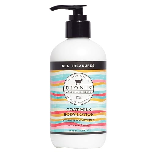 Dionis Goat Milk Lotion - Moisturizing Body Lotion for Dry Skin, Sensitive Skin Safe, Lightweight Non-Greasy Formula, Lotion Pump - Sea Treasures 8.5