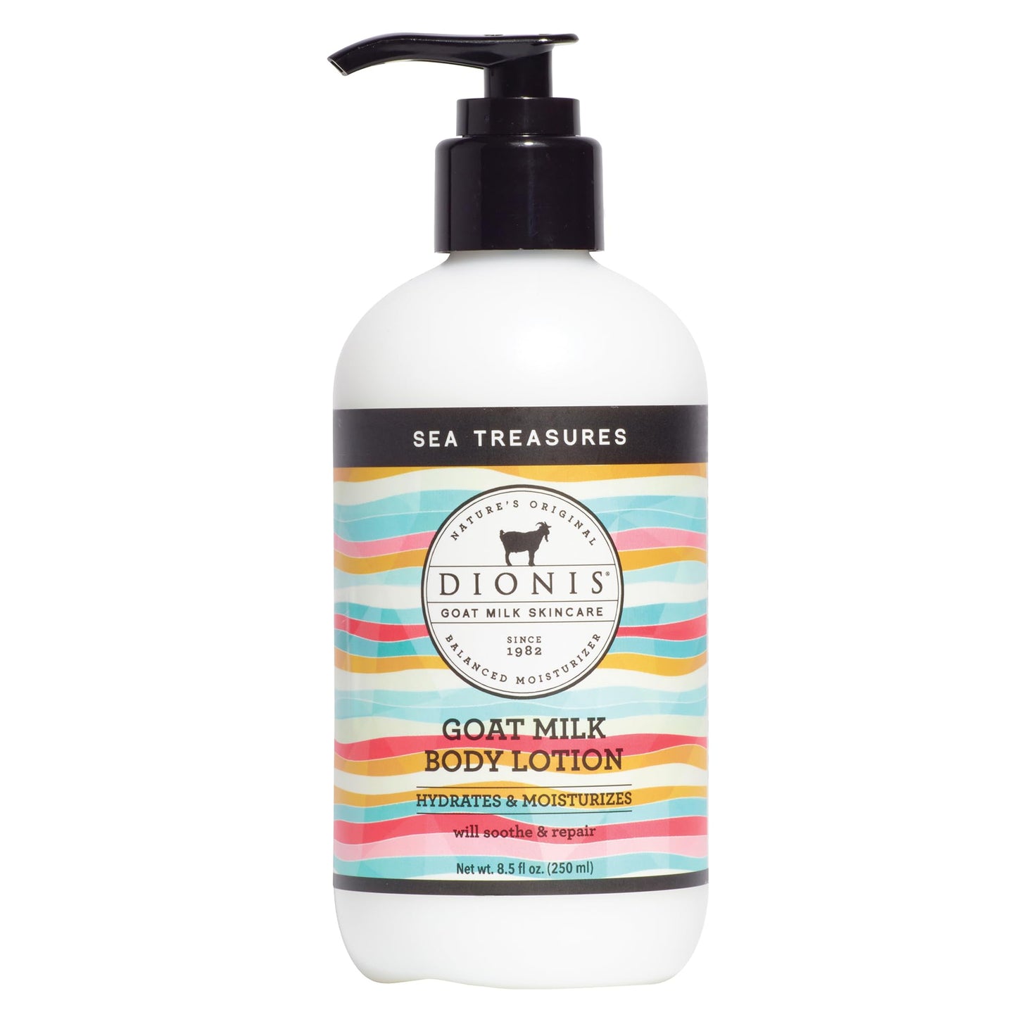 Dionis Goat Milk Lotion - Moisturizing Body Lotion for Dry Skin, Sensitive Skin Safe, Lightweight Non-Greasy Formula, Lotion Pump - Sea Treasures 8.5