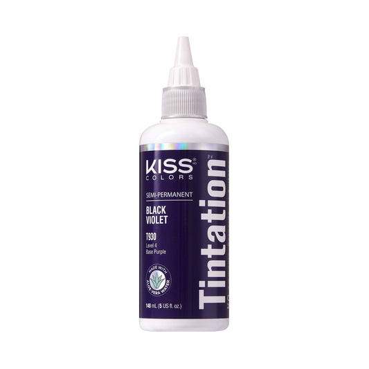 Red by Kiss Tintation Semi-Permanent Hair Color, Aloe Vera Water Based, Argan Oil, Olive Oil, Collagen & Keratin, Long-Lasting Color Dye (Black