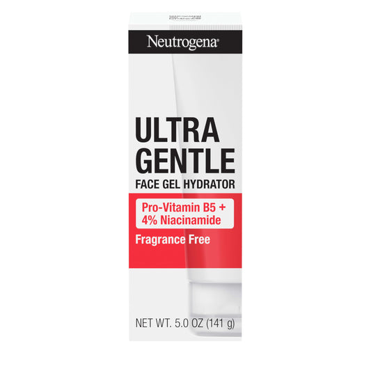 Neutrogena Ultra Gentle Face Gel Hydrator with Pro-Vitamin B5 & 4% Niacinamide Designed for Acne-Prone Skin, Lightweight Gel Cream Targets Uneven Skin