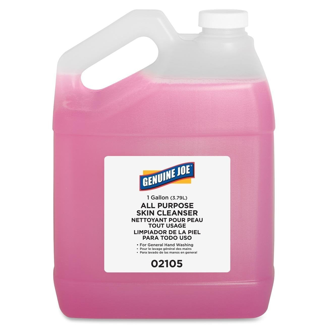 Genuine Joe Liquid Hand Soap with Skin Conditioner, Pink, 1 Gallon, 4 Pack