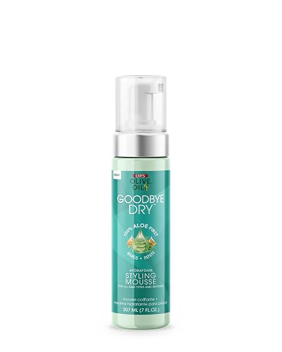 ORS Olive Oil Goodbye Dry Hydrafoam Styling Mousse with Aloe, Mango & Papaya, Hydration & Nourishing for all Hair Types and Textures 7 Ounces