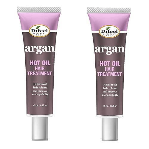 Difeel Hot Oil Hair Treatment with Argan Oil 1.5 oz. (Pack of 2)