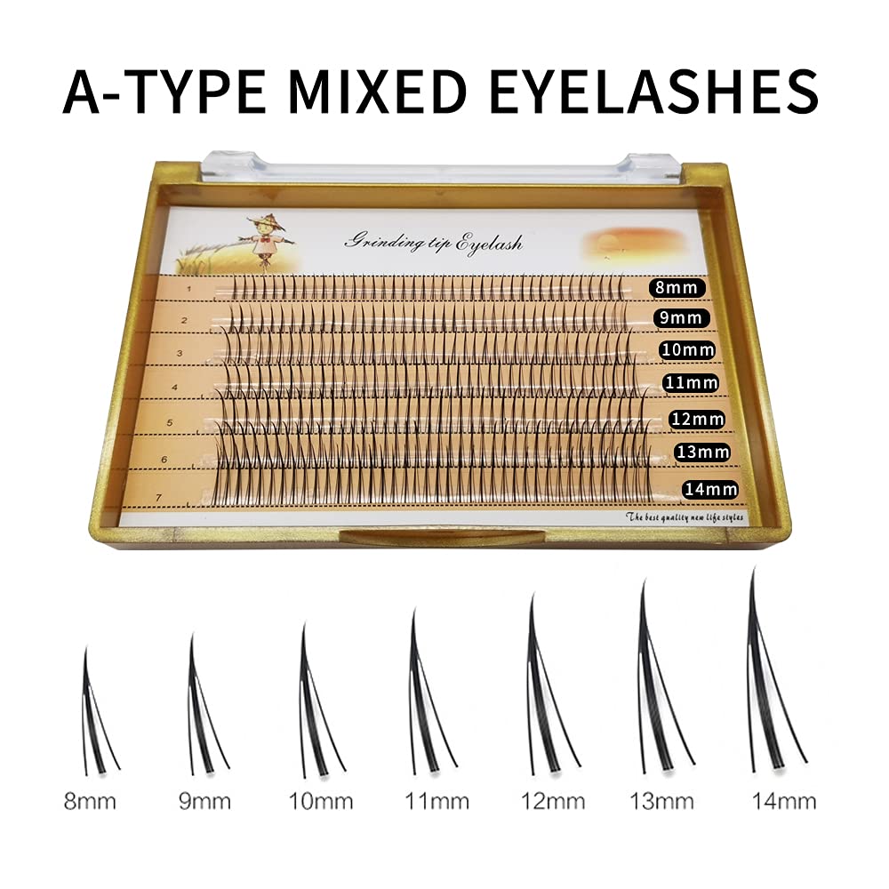 Fishtail Eyelash Extensions Mix Length Single Cluster Fans Eyelashes Fashion Fish Tail Fairy Eyelashes C Curl Super Natual Grafting Eyelash Dovetail…