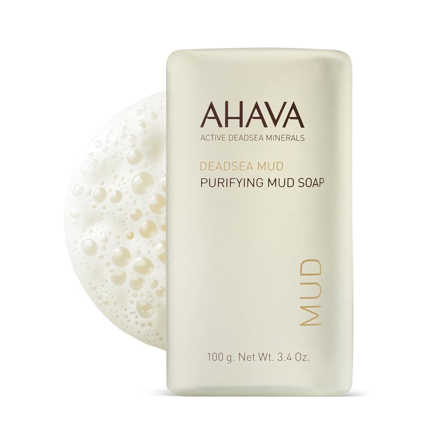 AHAVA Purifying Dead Sea Mud Soap - Face & Body Cleansing Bar to Purify the Skin, Enriched with Exclusive Mineral Blend of Dead Sea Osmoter and Dead