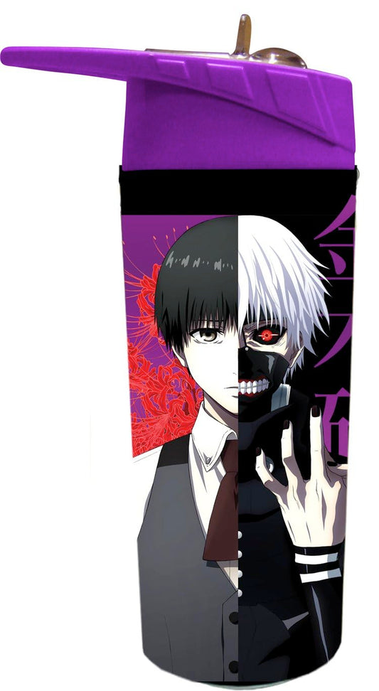 Surreal Entertainment Anime Character Water Bottle with Purple Lid, 16 oz