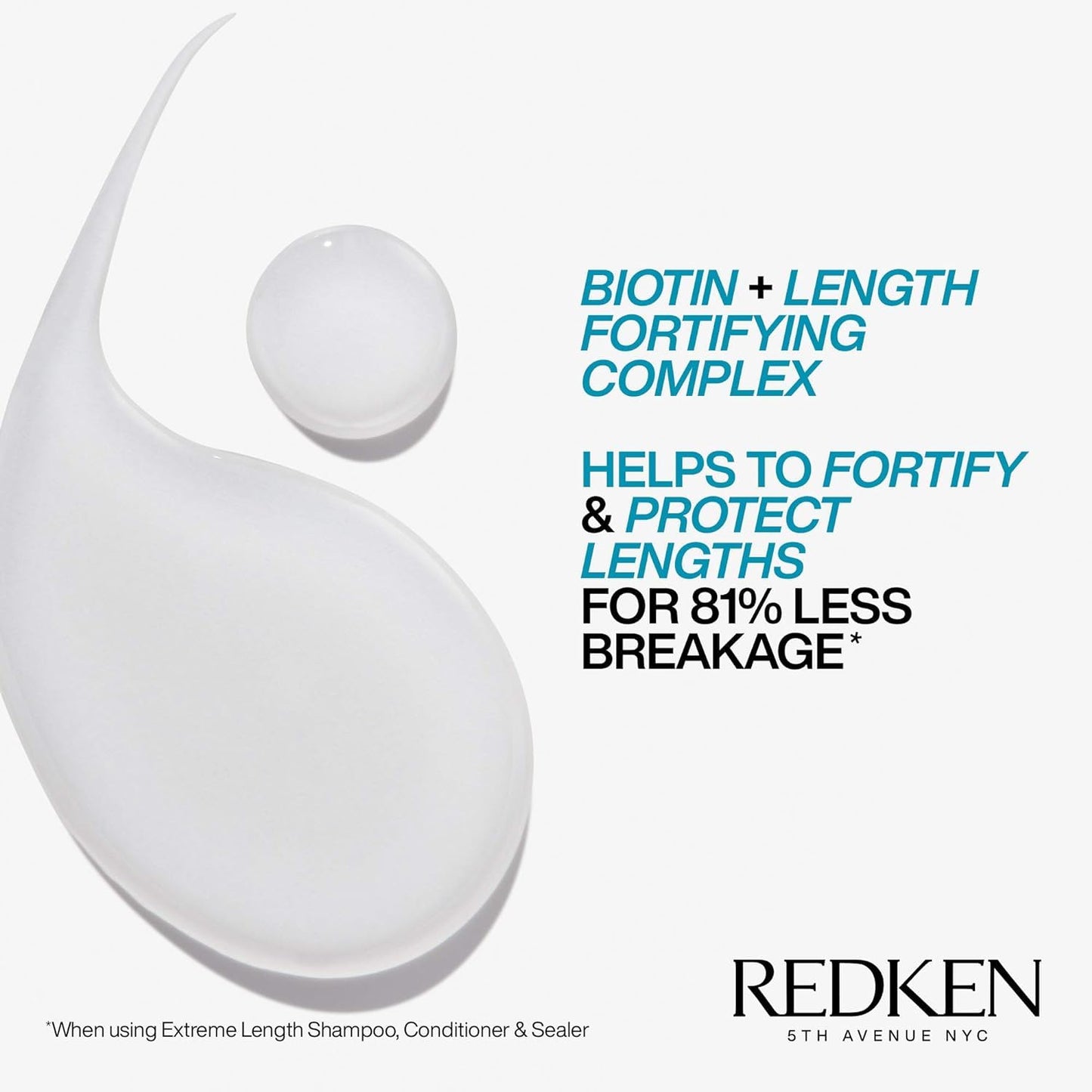 Redken Extreme Length Conditioner For Damaged Hair - Fortifies, Strengthens and Conditions Hair, Infused With Biotin & Castor Oil For Hair Growth
