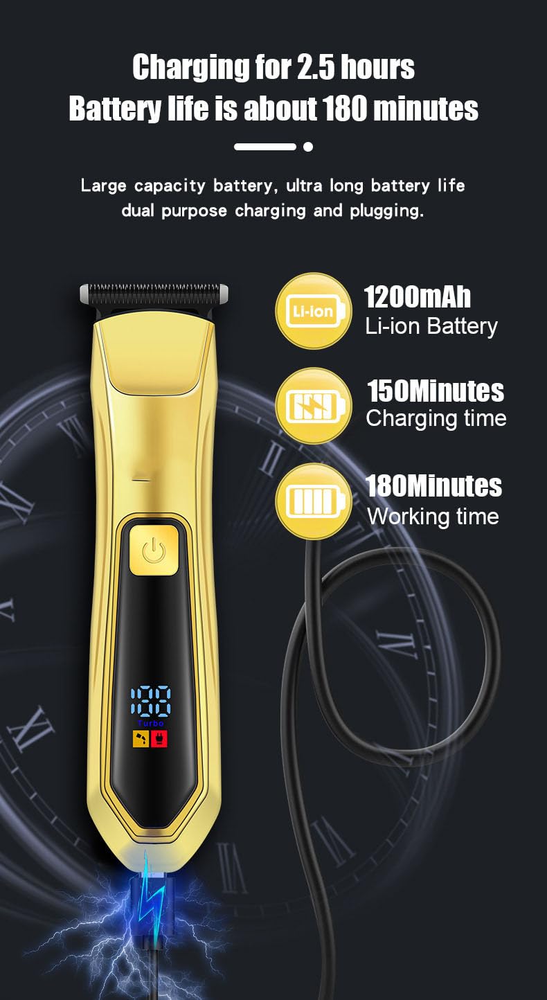 QDKVTNDJZ Professional Hair Clippers for Men Cordless Hair/Beard Trimmer, 4 Limit Combs,LCD Display Barber for Cutting & Mens Grooming Beauty and Personal Care QDKVTNDJZ