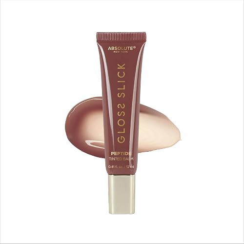 Absolute New York Gloss Slick Peptide Tinted Balm, Weightless and Non-Sticky, Soft Hydrated and Plump Lips (MLPT05 Vanilla Bean)