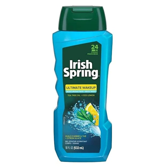 Irish Spring Ultimate Wake Up Tea Tree Face & Body Wash for Men, Moisturizing Body Wash Washes Away Bacteria - 18 Fl. Oz Beauty & Personal Care Irish Spring