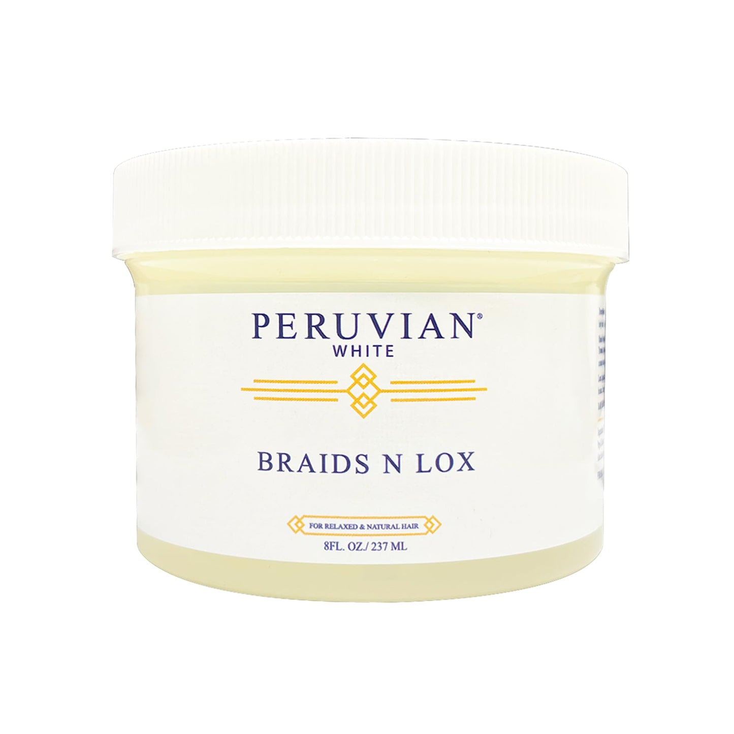 Peruvian white Braid, Loc, and Edge Gel for Relaxed & Natural Hair (EXTRA HOLD), 8 oz. (Regular Unscented)